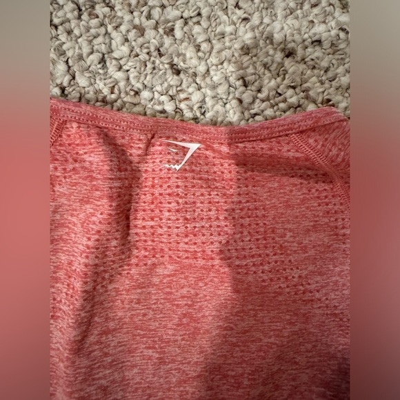 Gymshark Vital Seamless Long Sleeve Crop - Coral Marl size medium EUC - Picture 3 of 4